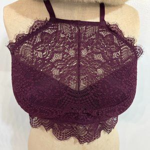 Victoria's Secret PINK Eyelash Lace High Neck Push Up Bralette